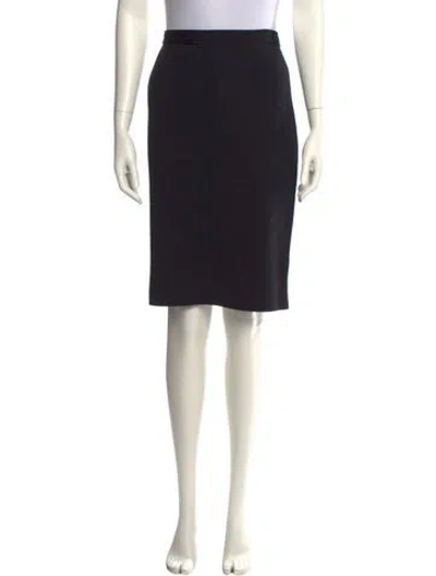 Pre-owned St. John Caviar Wool Knee-length Skirt In Black