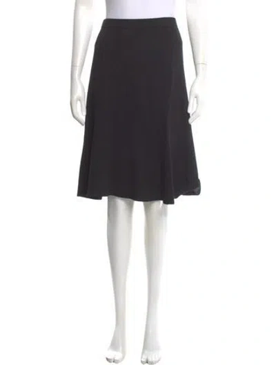 Pre-owned St. John Caviar Wool Knee-length Skirt In Black