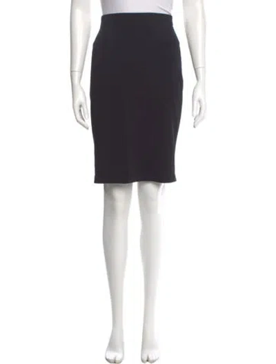 Pre-owned St. John Caviar Wool Knee-length Skirt In Black