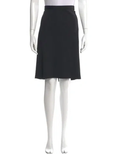 Pre-owned St. John Caviar Wool Knee-length Skirt In Black
