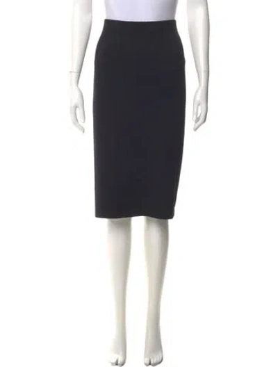 Pre-owned St. John Caviar Wool Knee-length Skirt In Black