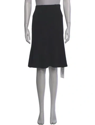 Pre-owned St. John Caviar Wool Knee-length Skirt In Black