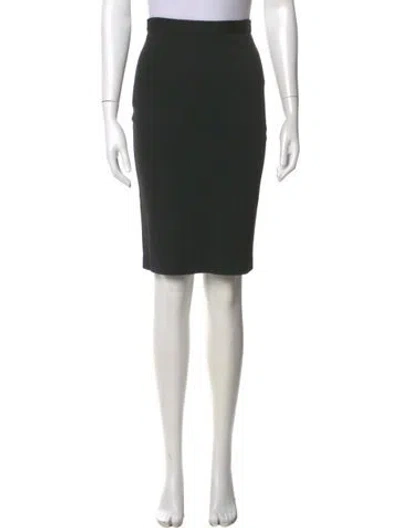 Pre-owned St. John Caviar Wool Knee-length Skirt In Black