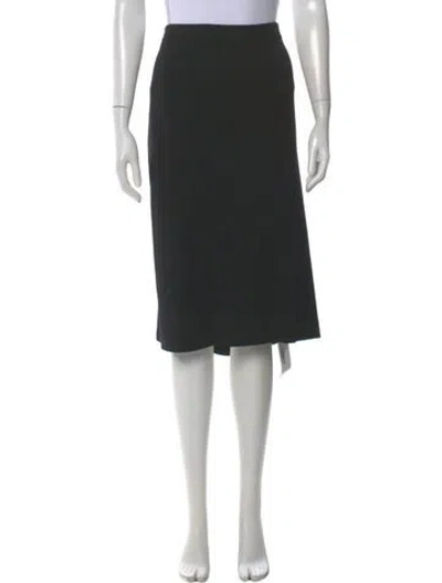 Pre-owned St. John Caviar Wool Knee-length Skirt In Black