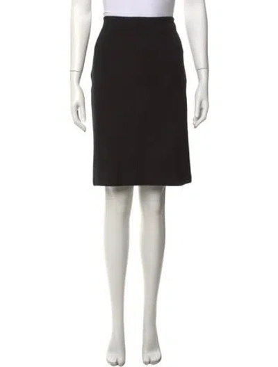 Pre-owned St. John Caviar Wool Knee-length Skirt In Black