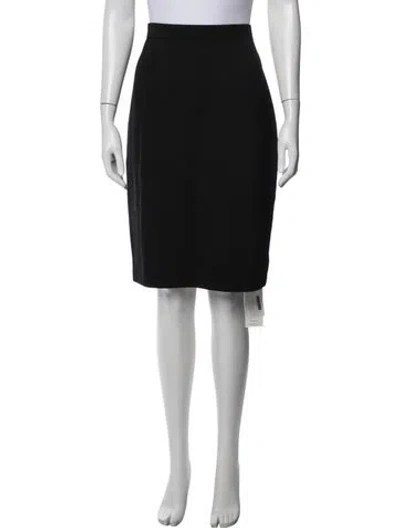 Pre-owned St. John Caviar Wool Knee-length Skirt In Black
