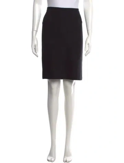 Pre-owned St. John Caviar Wool Knee-length Skirt In Black