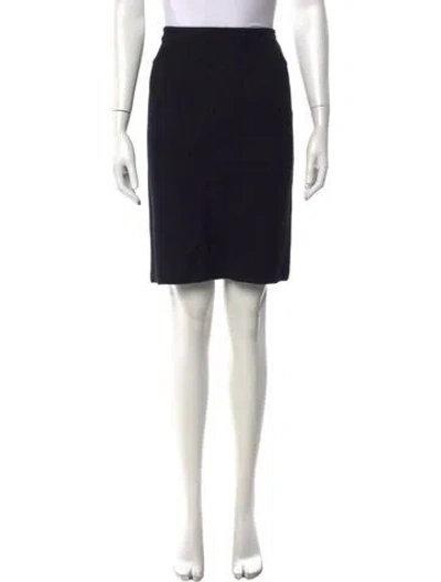 Pre-owned St. John Caviar Wool Knee-length Skirt In Black