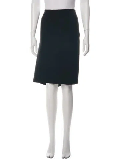 Pre-owned St. John Caviar Wool Knee-length Skirt In Black