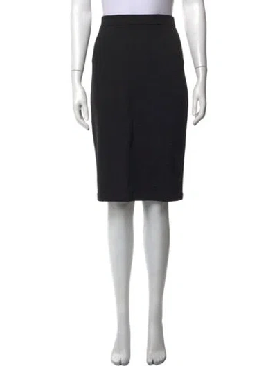 Pre-owned St. John Caviar Wool Knee-length Skirt In Black