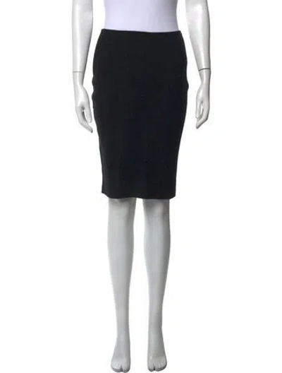 Pre-owned St. John Caviar Wool Knee-length Skirt In Black