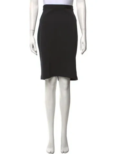 Pre-owned St. John Caviar Wool Knee-length Skirt In Black