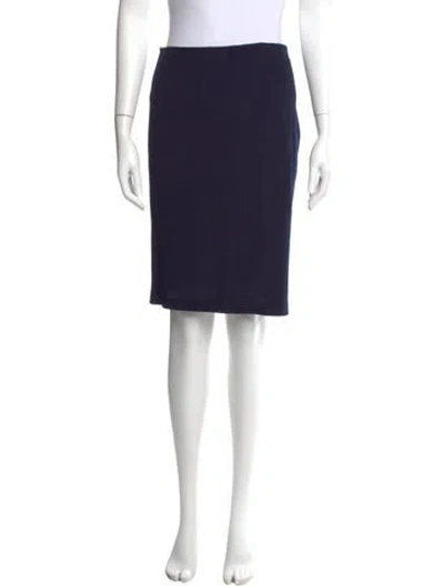 Pre-owned St. John Caviar Wool Knee-length Skirt In Blue