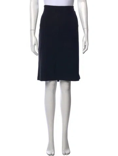 Pre-owned St. John Caviar Wool Knee-length Skirt In Blue