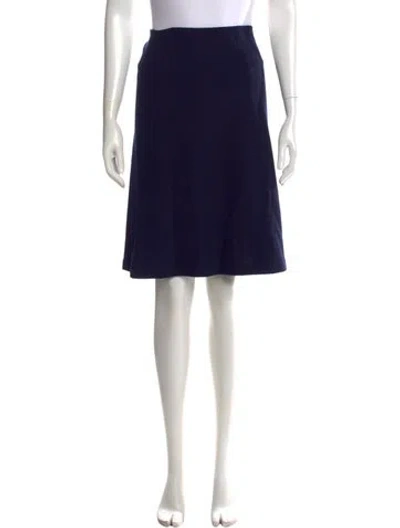 Pre-owned St. John Caviar Wool Knee-length Skirt In Blue