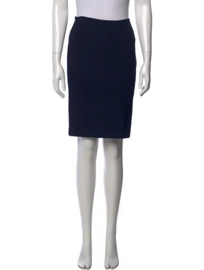 Pre-owned St. John Caviar Wool Knee-length Skirt In Blue