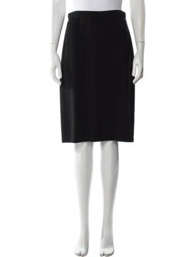 Pre-owned St. John Caviar Wool Knee-length Skirt W/ Tags In Black