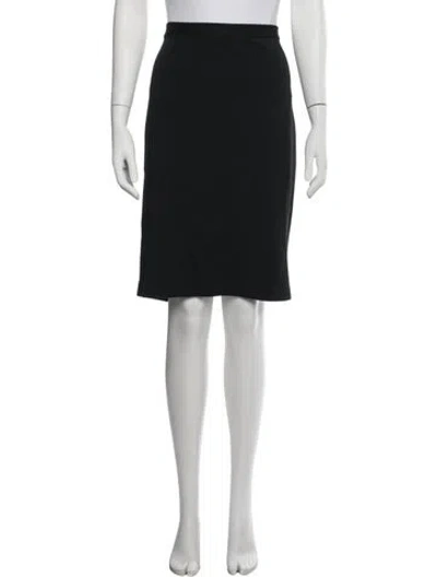 Pre-owned St. John Caviar Wool Knee-length Skirt W/ Tags In Black