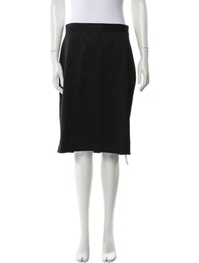 Pre-owned St. John Caviar Wool Knee-length Skirt W/ Tags In Gray