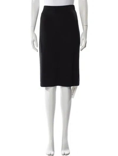 Pre-owned St. John Caviar Wool Knee-length Skirt W/ Tags In Gray