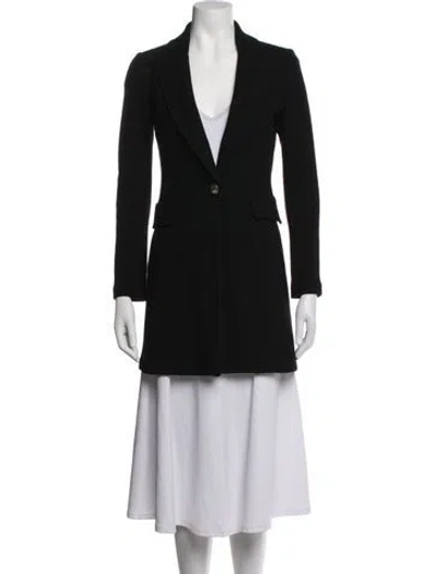 Pre-owned St. John Caviar Wool Long Dress In Black