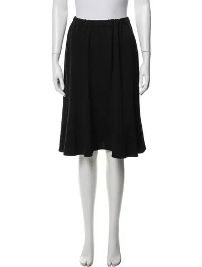 Pre-owned St. John Caviar Wool Midi Length Skirt In Black