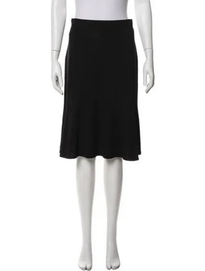 Pre-owned St. John Caviar Wool Midi Length Skirt In Blue