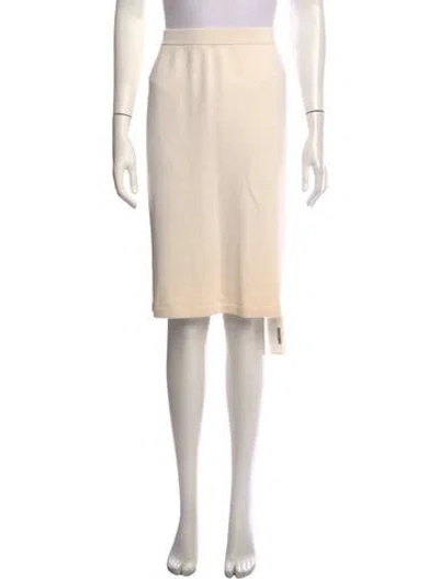 Pre-owned St. John Caviar Wool Midi Length Skirt In Neutrals
