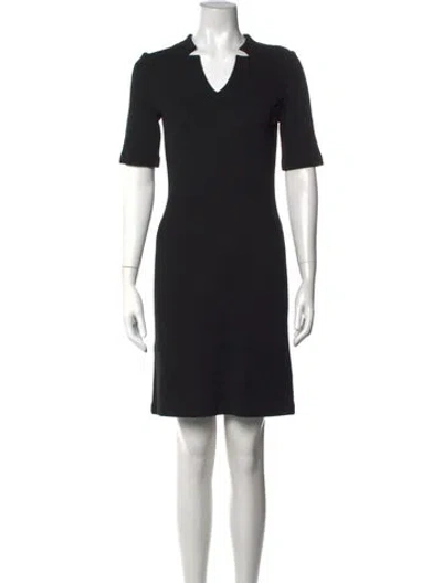 Pre-owned St. John Caviar Wool Mini Dress In Black