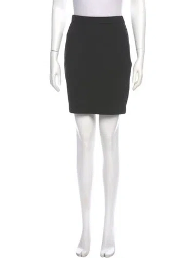 Pre-owned St. John Caviar Wool Mini Skirt In Black
