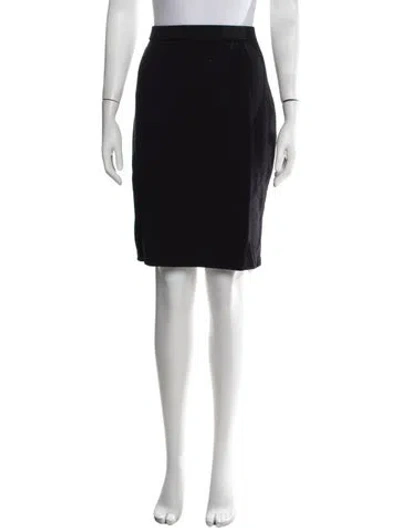 Pre-owned St. John Caviar Wool Mini Skirt In Black