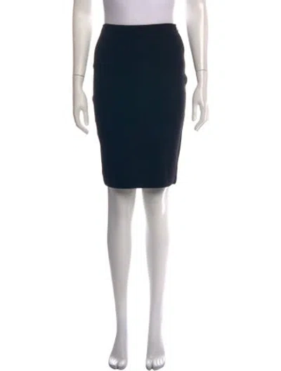 Pre-owned St. John Caviar Wool Mini Skirt In Black