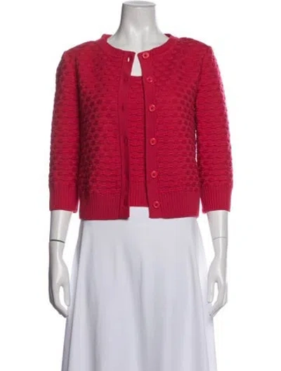 Pre-owned St. John Caviar Wool Patterned Set In Red