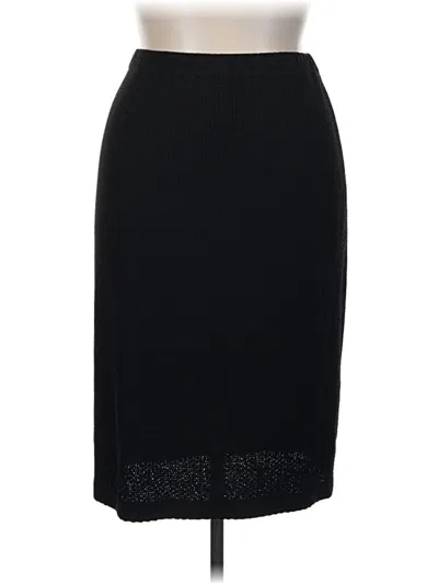 Pre-owned St. John Caviar Wool Skirt In Black