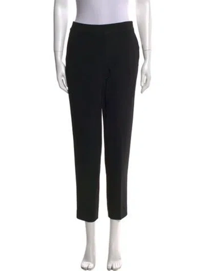 Pre-owned St. John Caviar Wool Straight Leg Pants In Black