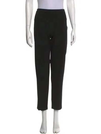 Pre-owned St. John Caviar Wool Straight Leg Pants In Black