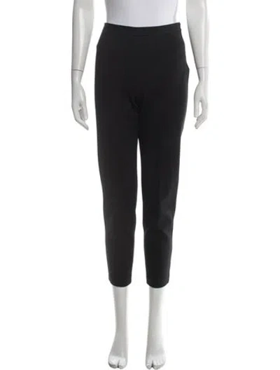 Pre-owned St. John Caviar Wool Straight Leg Pants In Black