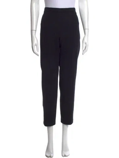 Pre-owned St. John Caviar Wool Straight Leg Pants In Black