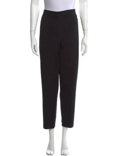 Pre-owned St. John Caviar Wool Straight Leg Pants In Black