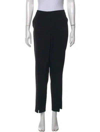 Pre-owned St. John Caviar Wool Straight Leg Pants In Black