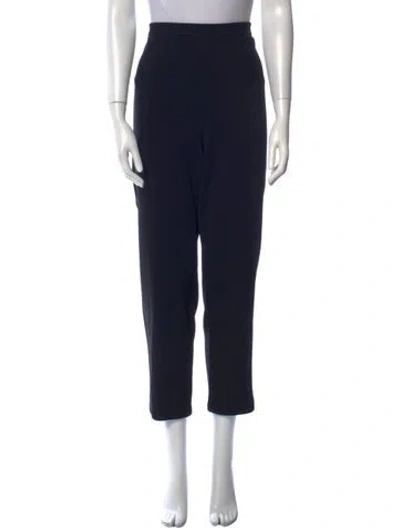 Pre-owned St. John Caviar Wool Straight Leg Pants In Blue