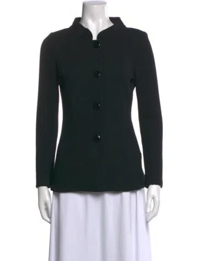 Pre-owned St. John Caviar Wool Sweater In Black