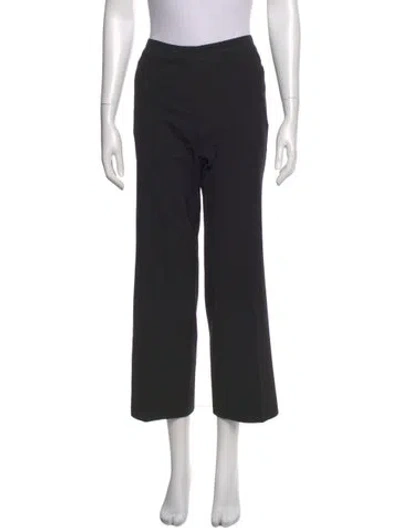 Pre-owned St. John Caviar Wool Wide Leg Pants In Black