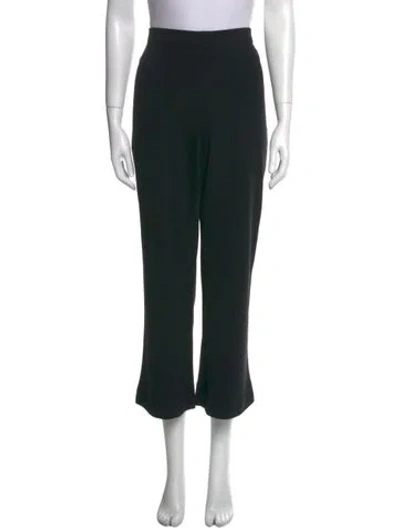 Pre-owned St. John Caviar Wool Wide Leg Pants In Black
