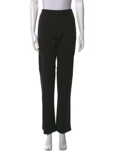 Pre-owned St. John Caviar Wool Wide Leg Pants In Black