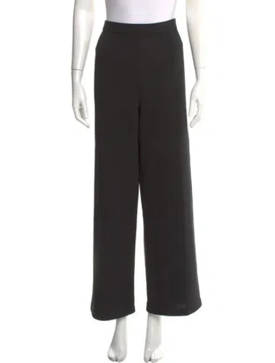 Pre-owned St. John Caviar Wool Wide Leg Pants In Black