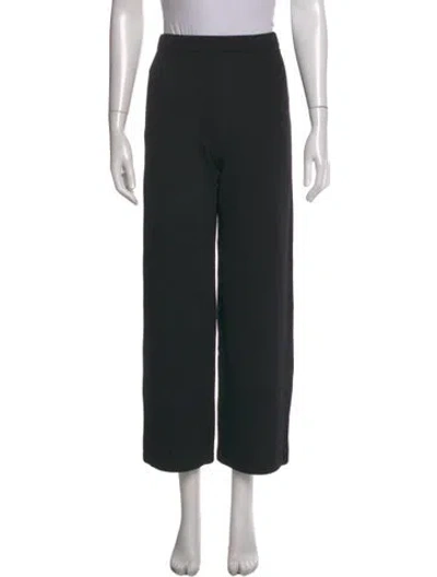 Pre-owned St. John Caviar Wool Wide Leg Pants In Black