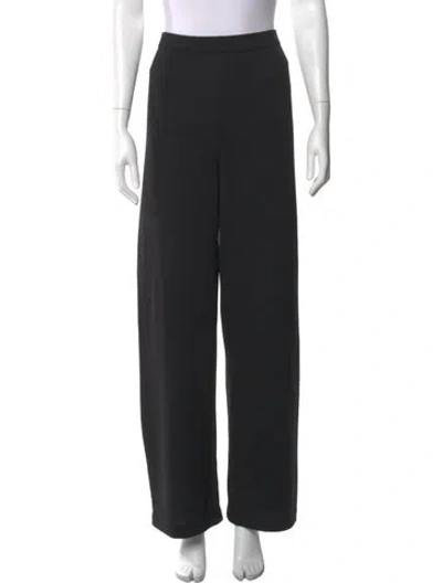 Pre-owned St. John Caviar Wool Wide Leg Pants In Black