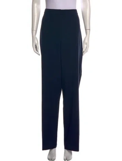 Pre-owned St. John Caviar Wool Wide Leg Pants In Black