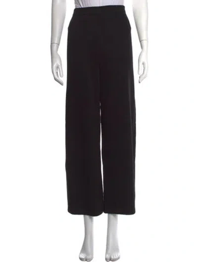 Pre-owned St. John Caviar Wool Wide Leg Pants In Black